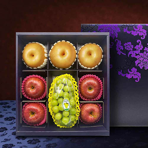 자연지기 샤인혼합3종 실속1-3호 (3.5kg내외 샤인1+사과4+배3) (보자기)