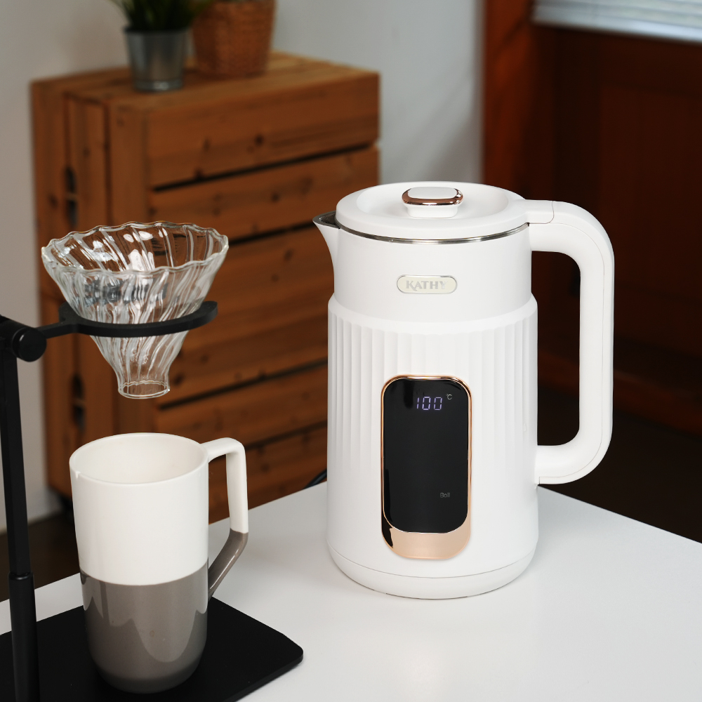 [KATHY COLLECTION] 퓨어 화이트 디지털 전기포트 1.5L KTY-7001EKT
