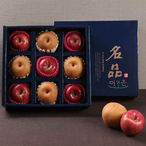 자연지기 실속과일2종 (3.7kg 배4+사과5) (보자기)