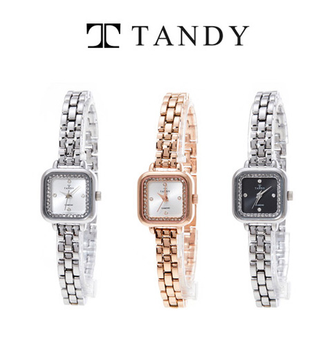 탠디 다이아몬드 여성손목시계 T-4032 블랙 (다이아몬드 4PCS 3시 6시 9시 12시방향)